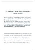  Health Policy|NR 708 Week 1: Health Policy Framework & Nursing Advocacy