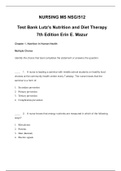 NURSING MS NSG-512/ NSG 512 NURSING MS NSG512 Test Bank Lutzs Nutrition and Diet Therapy 7th Edition Erin E. Mazur