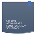 SJD 1501 ASSIGNMENT 6 SEMESTER 2 2020 SOLUTIONS