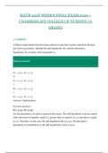 MATH 225N WEEK 8 FINAL EXAM 2020 – CHAMBERLAIN COLLEGE OF NURSING (A GRADE)