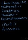 Answers to Edexcel GCSE (9-1) Mathematics Foundation Textbook: Number - Decimal numbers (Part 1)