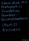Answers to Edexcel GCSE (9-1) Mathematics Foundation Textbook: Number - Decimal numbers (Part 2)