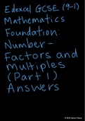 Answers to Edexcel GCSE (9-1) Mathematics Foundation Textbook: Number - Factors and multiples (Part 1)