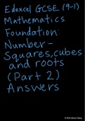 Answers to Edexcel GCSE (9-1) Mathematics Foundation Textbook: Number - Squares, cubes and roots (Part 2)