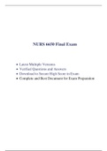 NURS6650N Final Exam (2 Versions, 2020) & NURS6650N Midterm Exam (3 Versions, 2020) (75 Q & A in Each Version, 100% Correct Answers)
