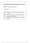 Learning Aim C | Unit 17 - Mobile Apps Development | BTEC Computing| 2020