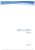 Essay Unit 9 Task 2  BTEC Level 3 