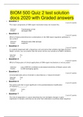 BIOM 500 Quiz 2 test solution docs 2020 with Graded answers  