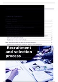 BTEC Business Level 3 Unit 8 Recruitment and Selection Assignment 1 P1,P2,M1,D1
