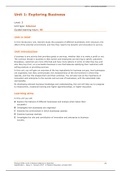Specification for Unit 1-Exploring Business