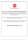 New Grade 9-1 AQA GCSE Combined Science Biology : 4 Exam Style Practice Papers Mark Scheme Included