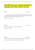 BUSI 409 Final Exam (Version 1), BUSI 409 NON-PROFIT MANAGEMENT, Liberty University