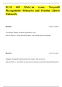 BUSI 409 Midterm Exam (Version 1), BUSI 409 NON-PROFIT MANAGEMENT, Liberty University