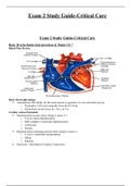 NR 340-Exam 2 Study Guide-Critical Care (Version 1), Chamberlain College of Nursing