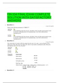  FIN 534 FINAL EXAM COMPLETE SOLUTION WITH SATISFACTORY ANSWERS