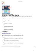 CONCEPT 1101 Unit 1 Milestone -  Questions And Answers (All correct)