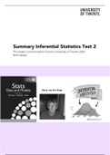 Summary  Inferential Statistics  Test 1 + Test 2 202001403