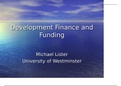 Lecture notes Development funding and finance (APRO708) 