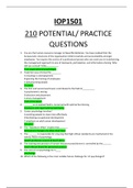 210 IOP1501 Potential/ practice questions and answers