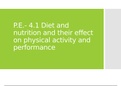 AS/A level PE: Diet and nutrition and their effect on physical activity and performance