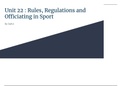 Unit 22 : Rules, Regulations and Officiating in Sport Assignment 1