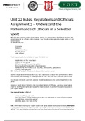 Assignment 2 Unit 22 Rules, Regulations and Officiating in Sport