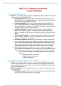 NUR 2115 / NUR2115: Fundamentals of Professional Nursing Exam 1 Study Guide