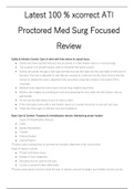 Latest 100 % xcorrect ATI Proctored Med Surg Focused Review