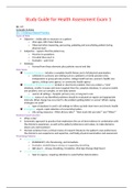 Study Guide for Health Assessment Exam 1
