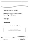 ,Tutorial letter 101/0/2021 BEd (Hons): Curriculum Studies and Psychology of Education CSP4801 Year Module Curriculum and Instructional Studies