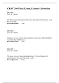 CRST 290 Final Exam Answer (Version-2), CRST 290 History of Life
