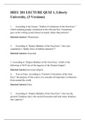 HIEU 201 LECTURE QUIZ 1 Answer (3 Versions),  HIEU 201-HISTORY OF WESTERN CIVILIZATION I