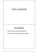 Cost Allocation - Direct Step-down and Reciprocal Method