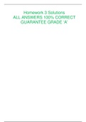 Homework 3 Solutions ALL ANSWERS 100% CORRECT GUARANTEE GRADE ‘A’