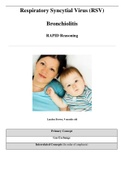 Case Study Respiratory Syncytial Virus (RSV) Bronchiolitis, RAPID Reasoning, Landon Brown, 9 months old, (Latest 2021) Correct Study Guide, Download to Score A