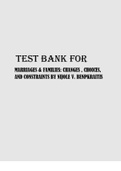 TEST BANK FOR MARRIAGES FAMILIES CHANGES CHOICES AND CONSTRAINTS BY NIJOLE V. BENPKRAITIS