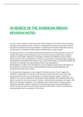 IN SEARCH OF THE AMERICAN DREAM REVISION NOTES