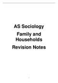 SOCIOLOGY AQA A-LEVEL FAMILES AND HOUSEHOLDS NOTES AND EXAM QUESTIONS