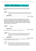 NURS 6630 Midterm Exam 8 75/75 Correct Answers(winter 2020)