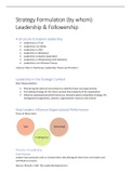 Strategy Formulation (by whom) Leadership & Followership