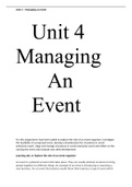 unit 4- managing an event learning aim a Distinction standard 