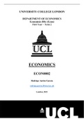 ECON0002 (Economics) Term 1 and Term 2 Summary - UCL Economics BSc First Year (ISBN: 9780198810247)