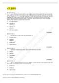 EDUC 701 Behaviorism Quiz 1 Questions and Answers {Score 47.5/50}