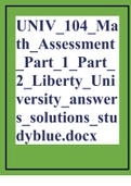 UNIV_104_Math_Assessment_Part_1_Part_2_Liberty_University_answers_solutions_studyblue