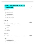 PSYC 304 WEEK 6 QUIZ  ANSWERS