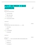 PSYC 304 WEEK 5 QUIZ  ANSWERS