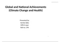 Summary  HEALTH 212 Global and National Achievements  (Climate Change and Health)