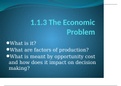 Theme 1: 1.1.3 The Economic Problem 