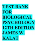 Test Bank for Biological Psychology 12th Edition James W. Kalat