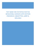 Test Bank for Statistics for The Behavioral Sciences 10th Edition Frederick J Gravetter, Larry B. Wallnau